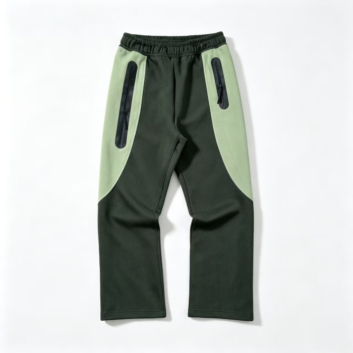 Curved Color Block Half Zip Bonded Pocket Hoodie & Pants Set 4 colors 29482275