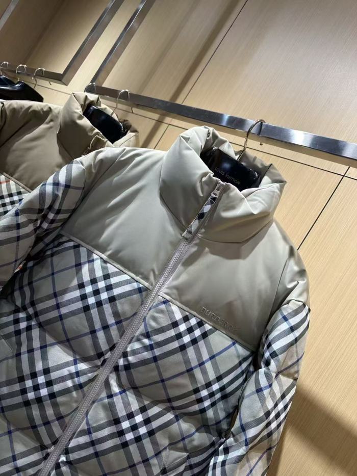 1:1 quality version Plaid Paneled Stand Collar Casual Zip-Up Down Jacket 3 colors 29481423