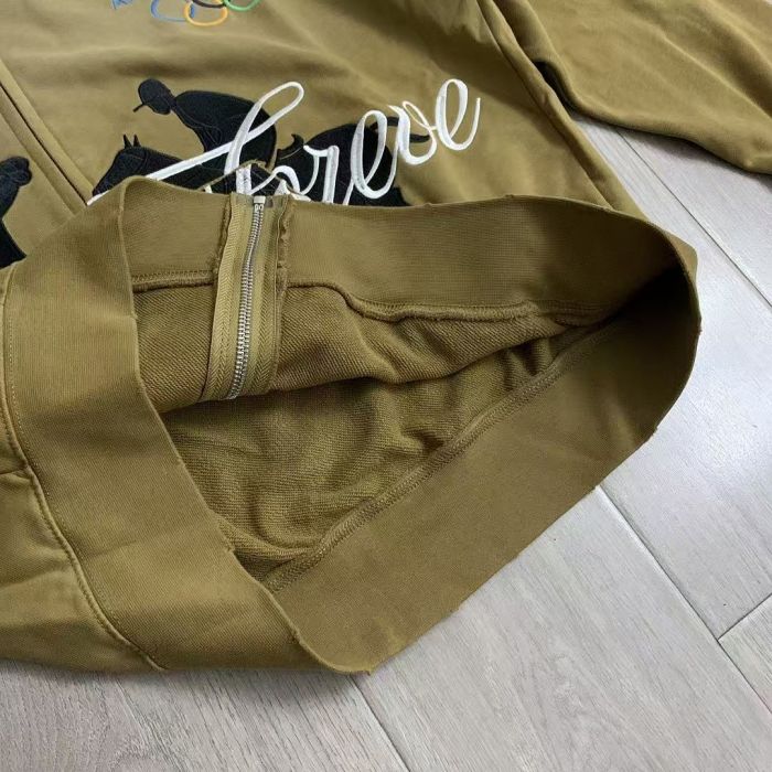 Vintage Street Gradient Wash Horse Rider Graphic Badge Print Zip Up Hoodie 3 colors 29489137