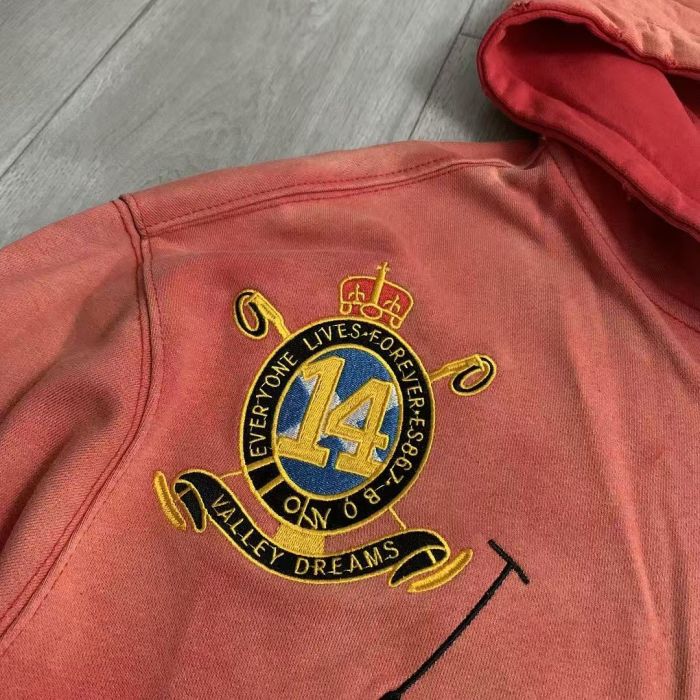 Vintage Street Gradient Wash Horse Rider Graphic Badge Print Zip Up Hoodie 3 colors 29489137