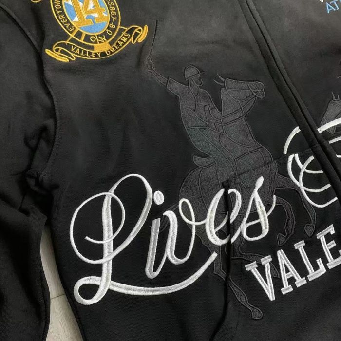 Vintage Street Gradient Wash Horse Rider Graphic Badge Print Zip Up Hoodie 3 colors 29489137
