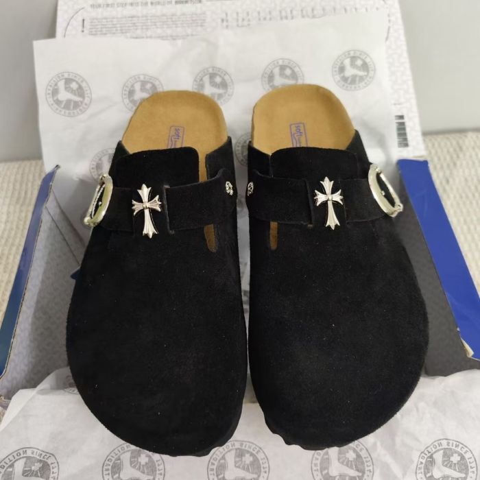 Birkenstock Boston Cross Silver Buckle Suede Mule Clogs 8 colors 29491472