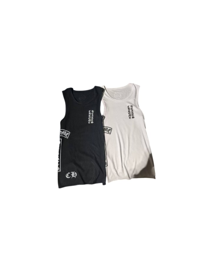 Vertical Sanskrit Print Ribbed Mid-Length Slim Fit Tank Top for girls 2 colors 29491338