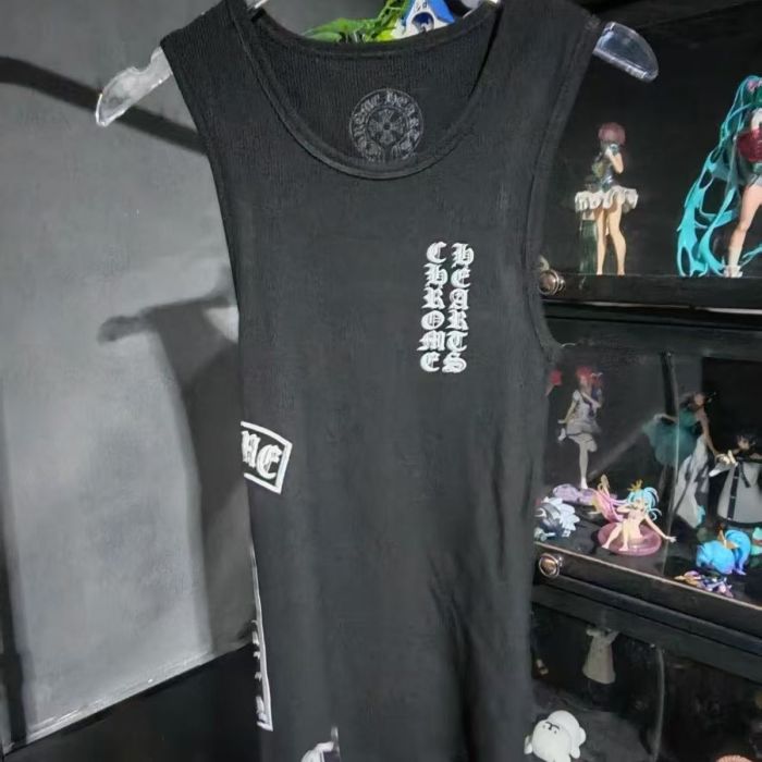 Vertical Sanskrit Print Ribbed Mid-Length Slim Fit Tank Top for girls 2 colors 29491338
