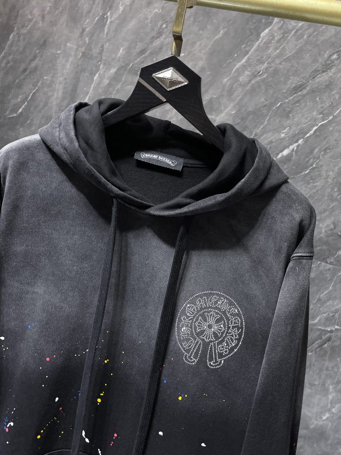 [50% Off]Splash Ink Gradient Rhinestone Horseshoe Hoodie 3 colors 27615590
