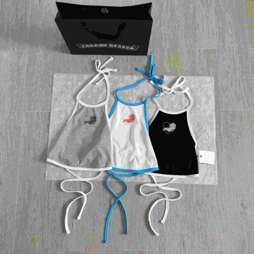 1:1 quality version Heart Vine Print Halter Tie Cropped Halter Dudou Tank Top 3 colors for girls 29494988