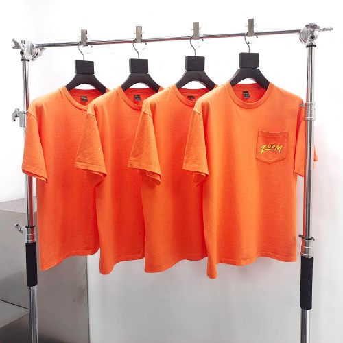 1:1 quality version Orange Wash Vintage Pocket Zoom Graffiti Letter Print T-shirt 29494979