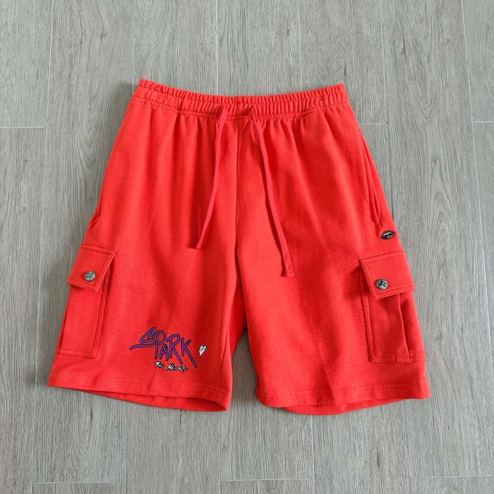 1:1 quality version Drawstring Cargo Pocket Spark Graffiti Letter Heart Print Shorts 2 colors 29495179