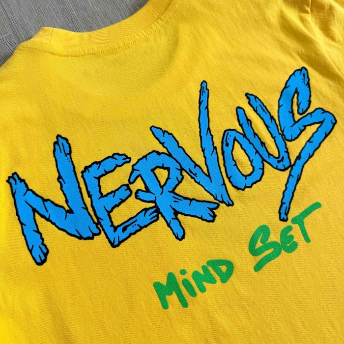 1:1 quality version Dagger Droplet Print Back Nervous Graffiti Letter Print Tee 29495067