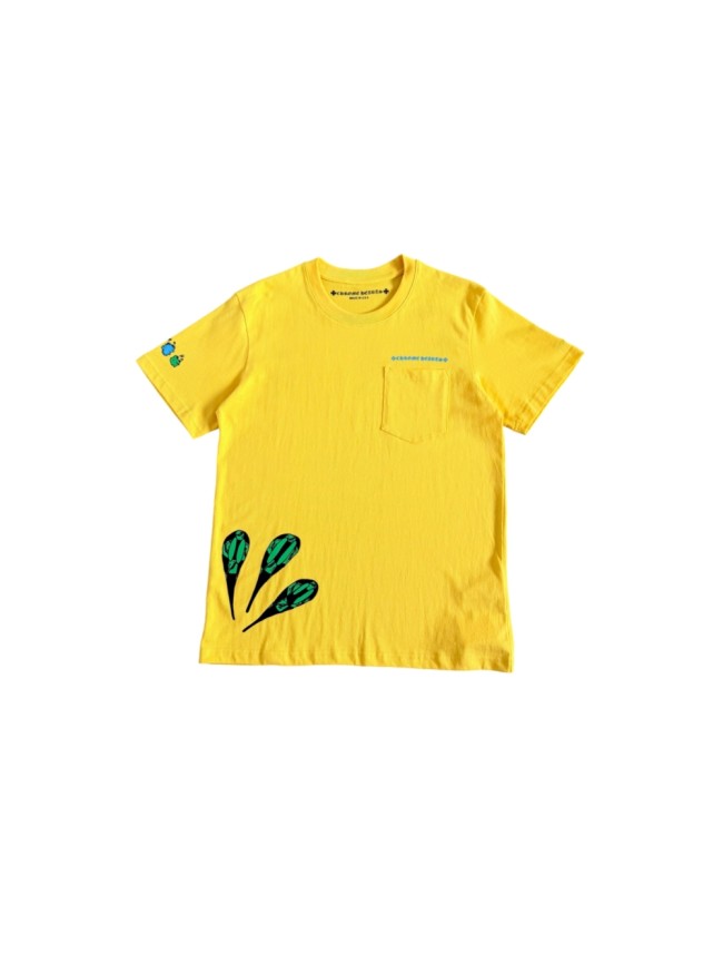 1:1 quality version Dagger Droplet Print Back Nervous Graffiti Letter Print Tee 29495067