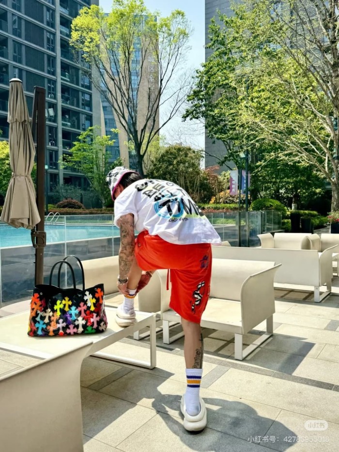1:1 quality version Drawstring Cargo Pocket Spark Graffiti Letter Heart Print Shorts 2 colors 29495179