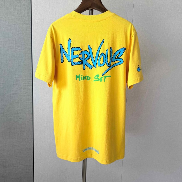 1:1 quality version Dagger Droplet Print Back Nervous Graffiti Letter Print Tee 29495067