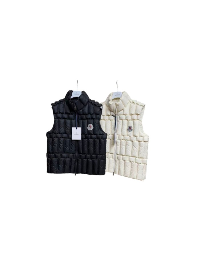 1:1 quality version Stand Collar Square Quilted Badge Logo Zipper Solid Color Down Vest 2 colors 29495418