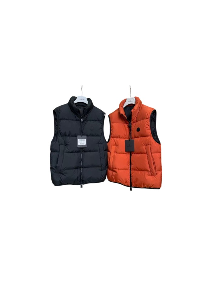 1:1 quality version Stand Collar Spliced Badge Logo Down Vest 2 colors 29495287