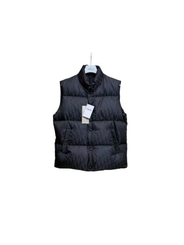 1:1 quality version Stand Collar Monogram Allover Print Badge Down Vest 29495425
