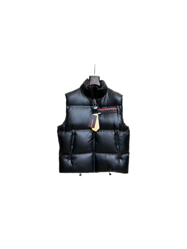 1:1 quality version Stand Collar Glossy Square Quilted Webbing Logo Down Vest 29495431