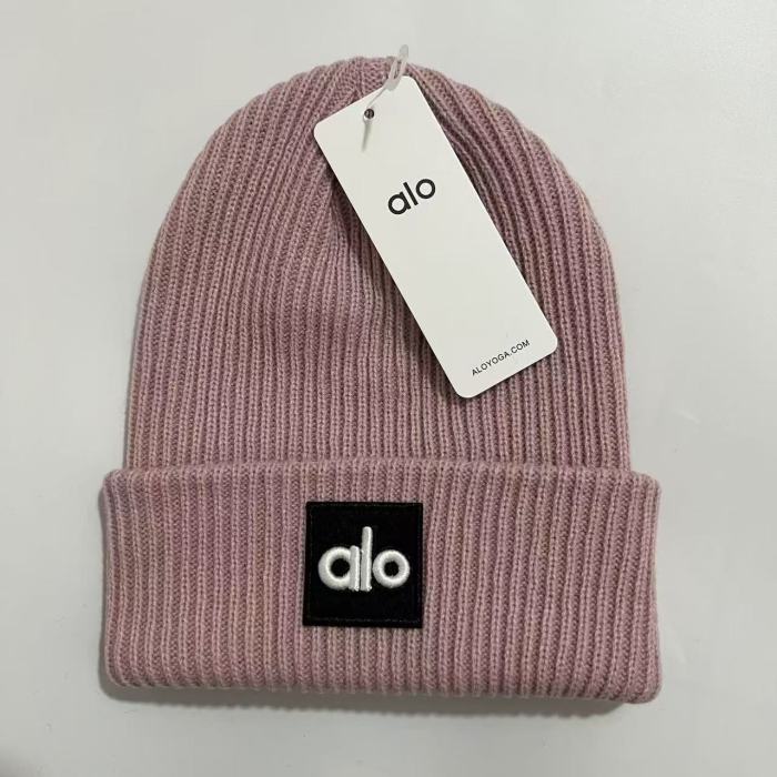 White Embroidered Letter Logo Ribbed Knit Cuffed Beanie 15 colors 29498242