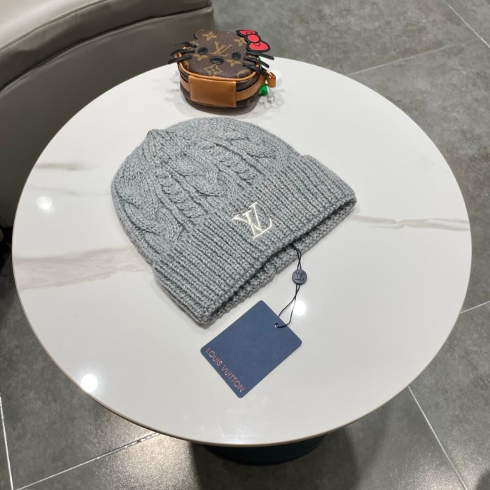 1:1 quality version Embroidered Logo Cable Knit Cuffed Unisex Knit Beanie 4 colors 29498999
