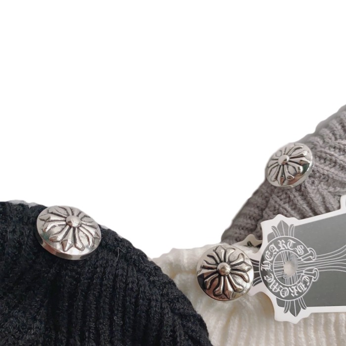 Cross Sanskrit Leather Patch Couple Style Knit Beanie 3 colors 29498179