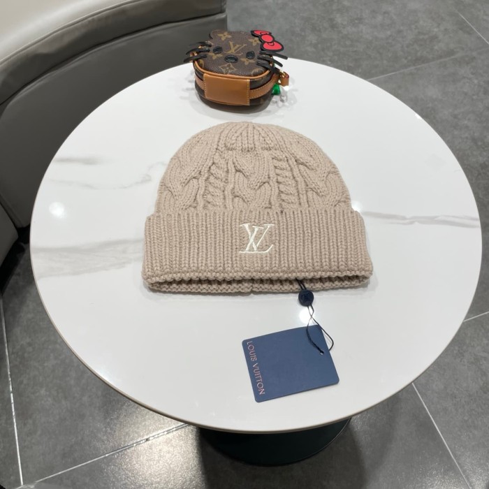 1:1 quality version Embroidered Logo Cable Knit Cuffed Unisex Knit Beanie 4 colors 29498999