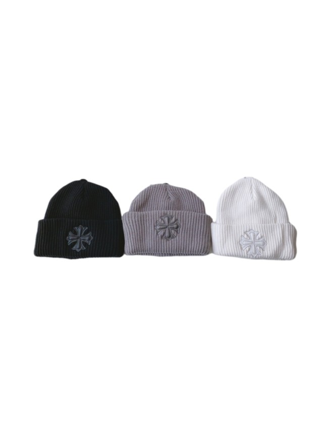 Cross Sanskrit Leather Patch Couple Style Knit Beanie 3 colors 29498179