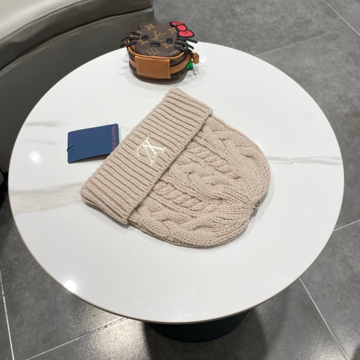 1:1 quality version Embroidered Logo Cable Knit Cuffed Unisex Knit Beanie 4 colors 29498999