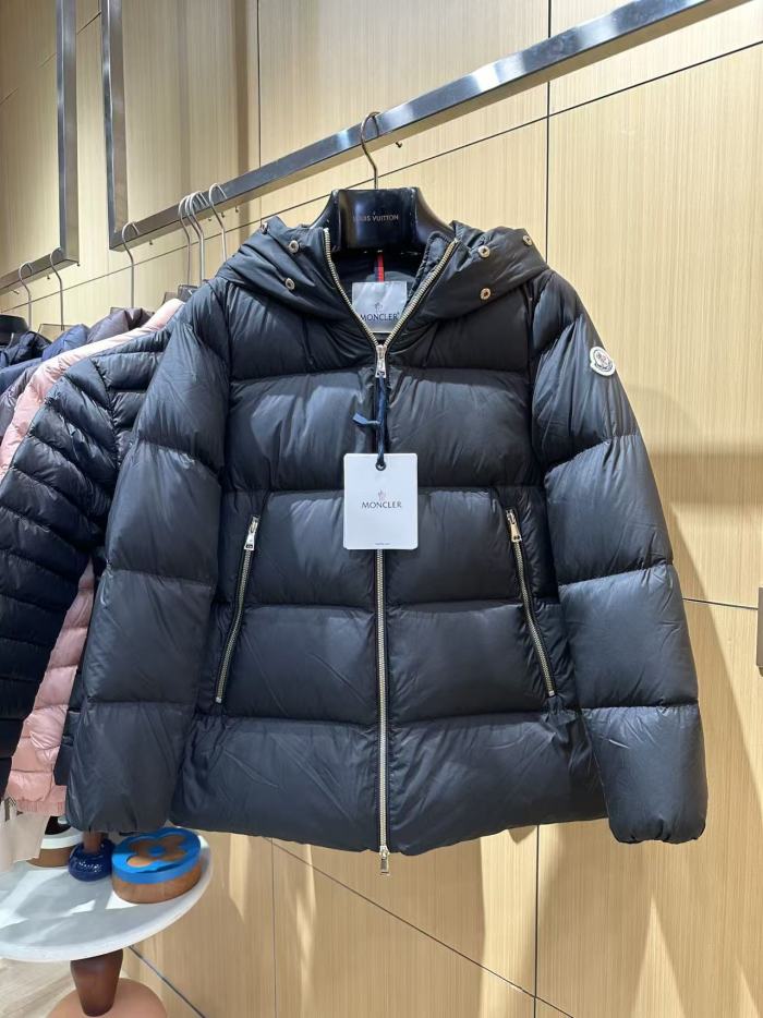 1:1 quality version Detachable Fur Collar Stand Collar Hooded Zip Up Down Jacket 2 colors 29497992