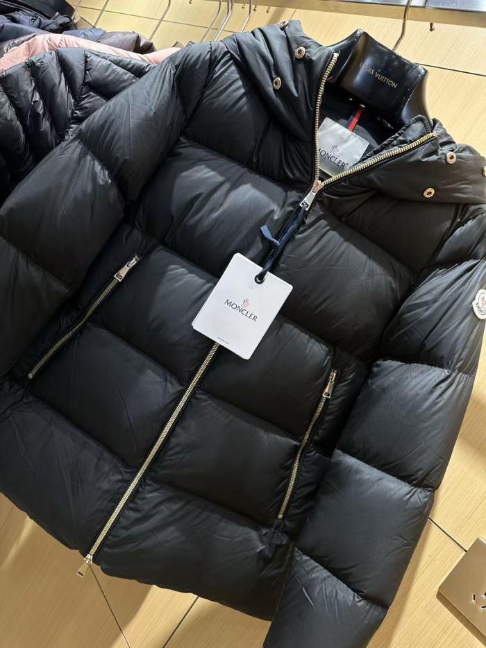 1:1 quality version Detachable Fur Collar Stand Collar Hooded Zip Up Down Jacket 2 colors 29497992