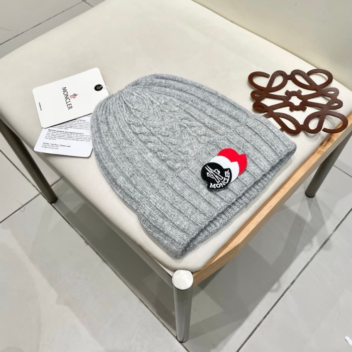 1:1 quality version Color Block Badge Patch Rabbit Wool Cuffed Knit Beanie 5 colors 29499019