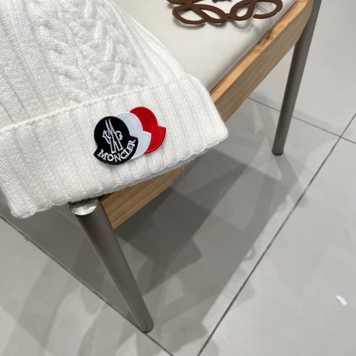 1:1 quality version Color Block Badge Patch Rabbit Wool Cuffed Knit Beanie 5 colors 29499019
