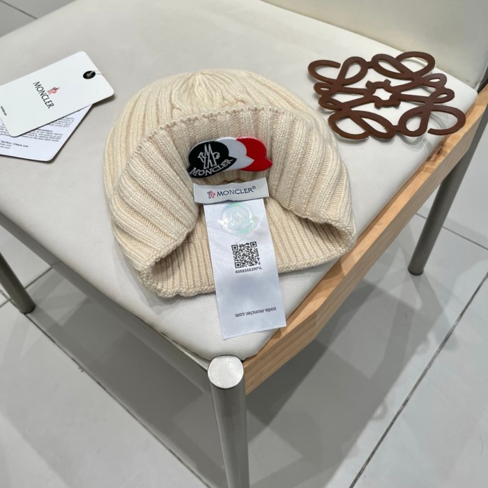 1:1 quality version Color Block Badge Patch Rabbit Wool Cuffed Knit Beanie 5 colors 29499019