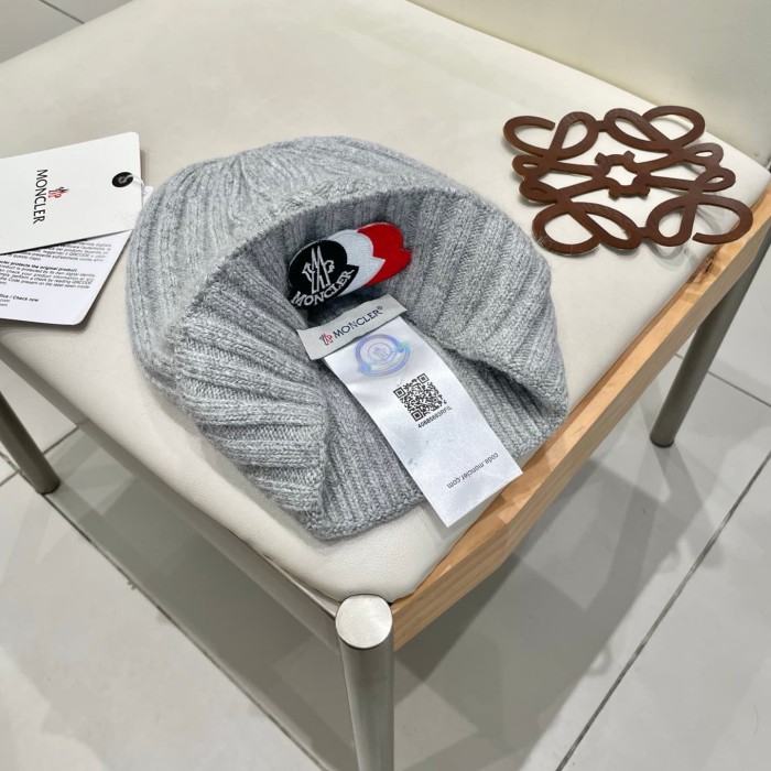 1:1 quality version Color Block Badge Patch Rabbit Wool Cuffed Knit Beanie 5 colors 29499019