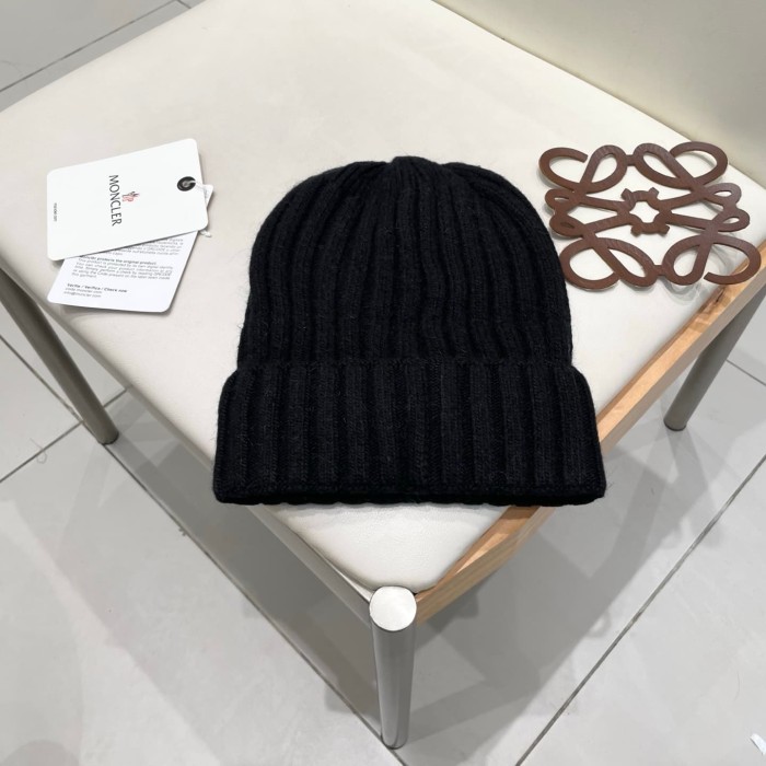 1:1 quality version Color Block Badge Patch Rabbit Wool Cuffed Knit Beanie 5 colors 29499019