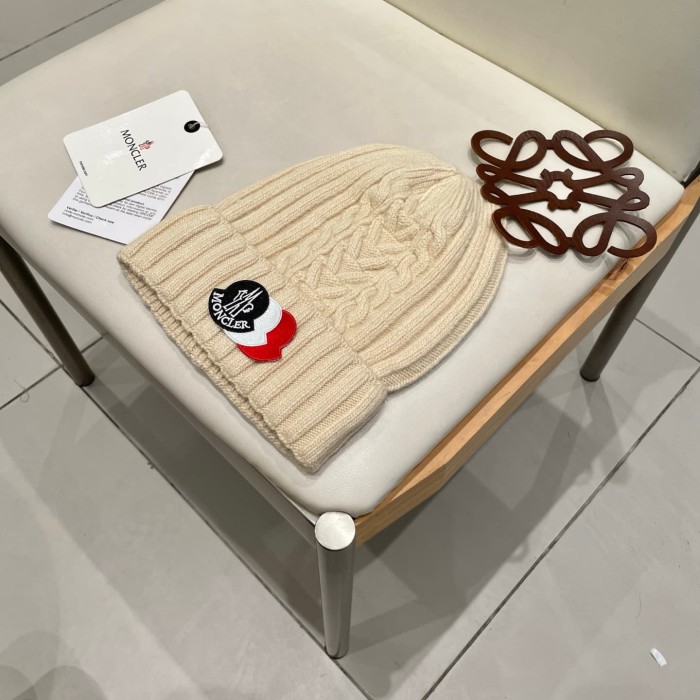 1:1 quality version Color Block Badge Patch Rabbit Wool Cuffed Knit Beanie 5 colors 29499019