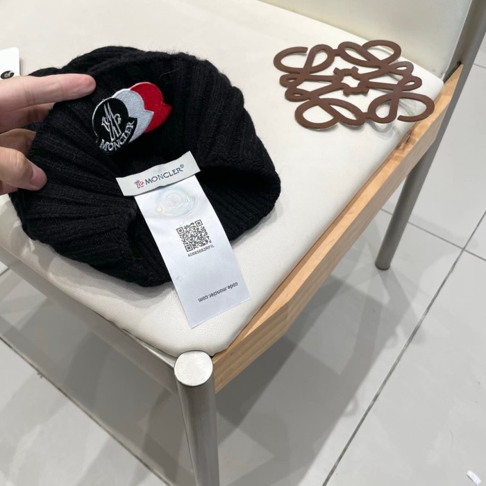 1:1 quality version Color Block Badge Patch Rabbit Wool Cuffed Knit Beanie 5 colors 29499019