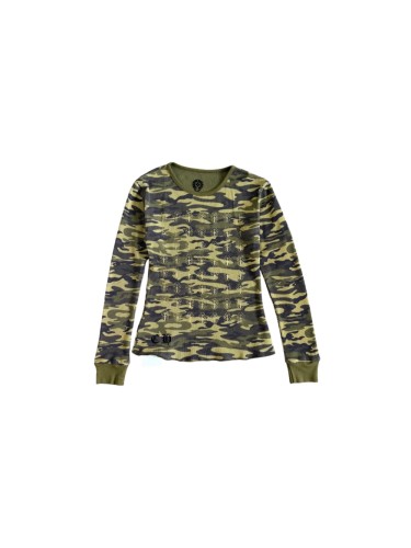 1:1 quality version Camo Waffle Knit Cross Embroidery CH Logo Fitted Long Sleeve Tee for girls 29501856