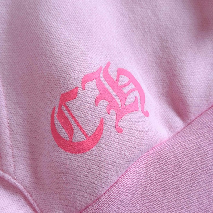 1:1 quality version Pink Horseshoe Logo CH Letter Scroll Heart Print Drawstring Hoodie 29501876