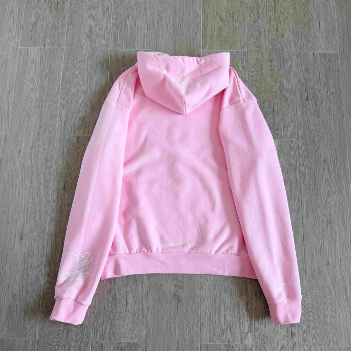 1:1 quality version Pink Horseshoe Logo CH Letter Scroll Heart Print Drawstring Hoodie 29501876