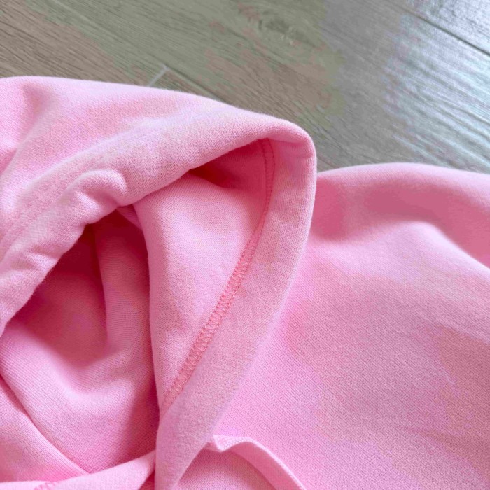 1:1 quality version Pink Horseshoe Logo CH Letter Scroll Heart Print Drawstring Hoodie 29501876