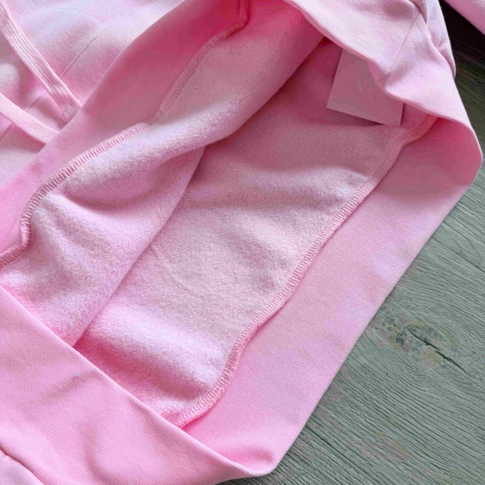 1:1 quality version Pink Horseshoe Logo CH Letter Scroll Heart Print Drawstring Hoodie 29501876