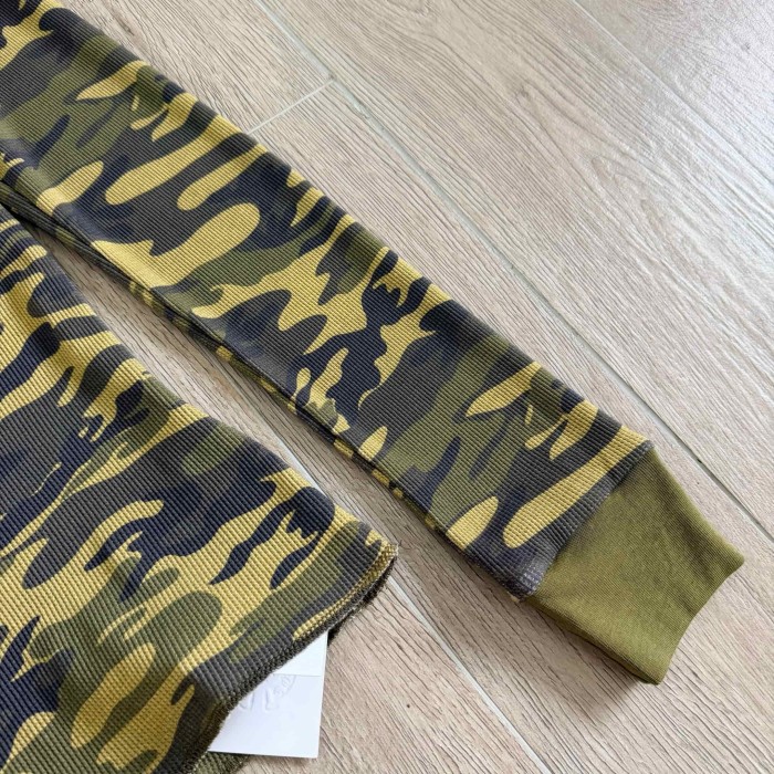 1:1 quality version Camo Waffle Knit Cross Embroidery CH Logo Fitted Long Sleeve Tee for girls 29501856