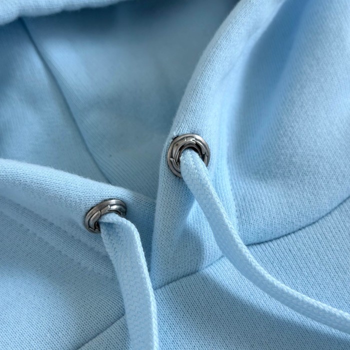 1:1 quality version Light Blue Dagger Cross CH Letter Miami Cross Flower Print Drawstring Hoodie 29501886