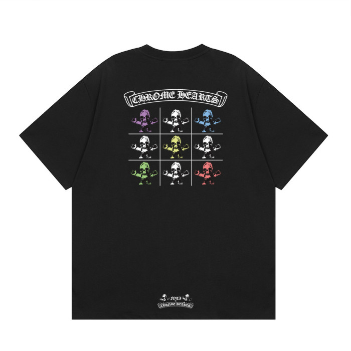 FOTI Chest Logo Back Grid Cartoon Skull Print Collage Crew Neck Tee 2 colors 29502244