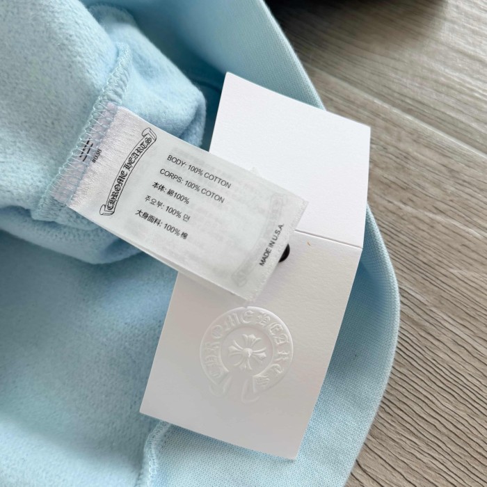 1:1 quality version Light Blue Dagger Cross CH Letter Miami Cross Flower Print Drawstring Hoodie 29501886