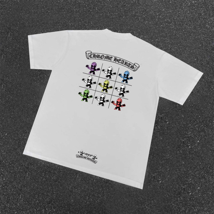 FOTI Chest Logo Back Grid Cartoon Skull Print Collage Crew Neck Tee 2 colors 29502244