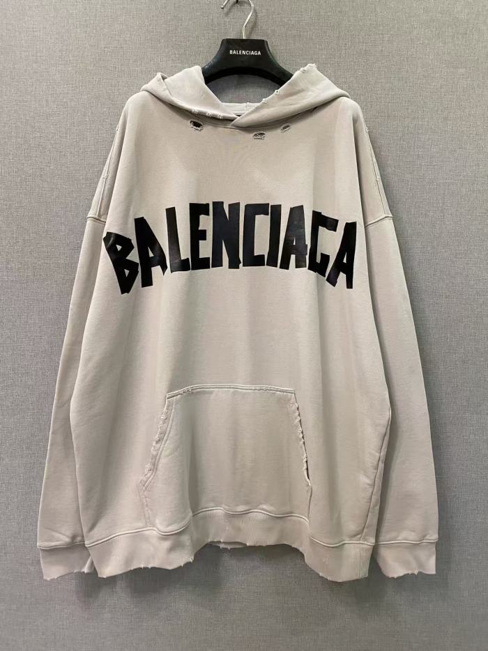 1:1 quality version Black Rubber Letter Print Brushed Frayed Ripped Oversized Hoodie 29503423