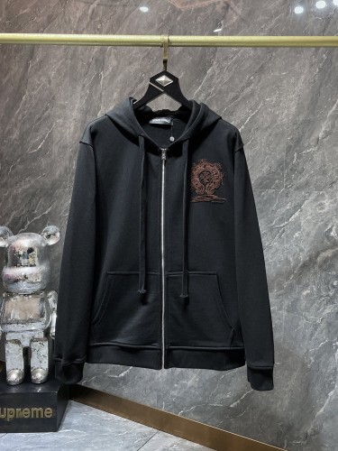 Cross Horseshoe Vintage Embroidered Zip Up Hoodie 2 colors 29504064