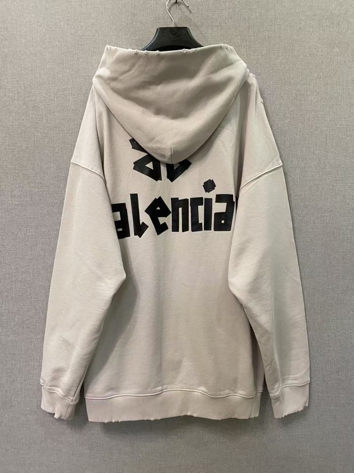 1:1 quality version Black Rubber Letter Print Brushed Frayed Ripped Oversized Hoodie 29503423