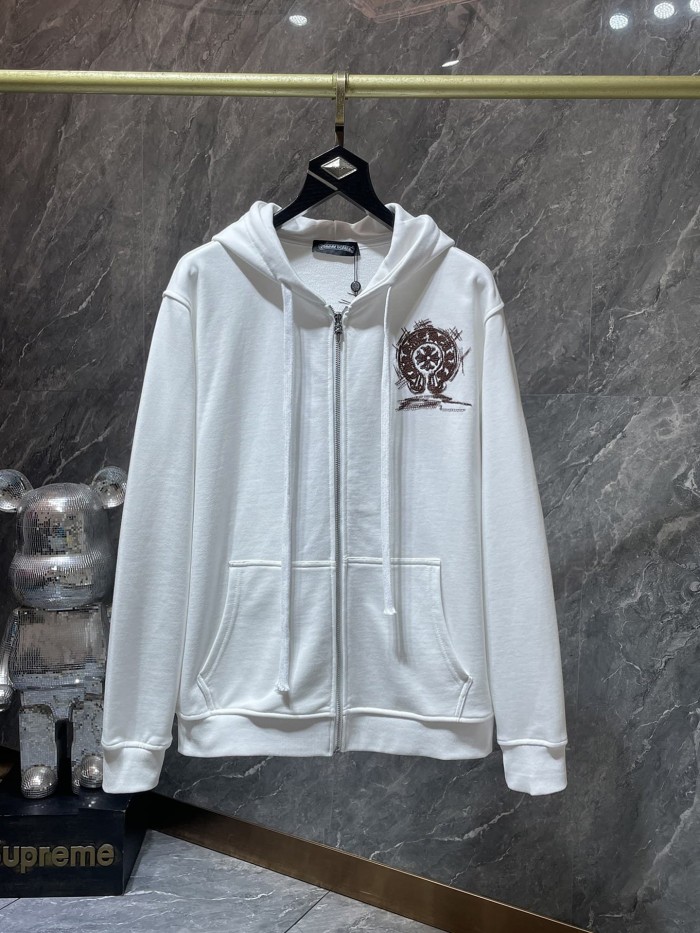 Cross Horseshoe Vintage Embroidered Zip Up Hoodie 2 colors 29504064