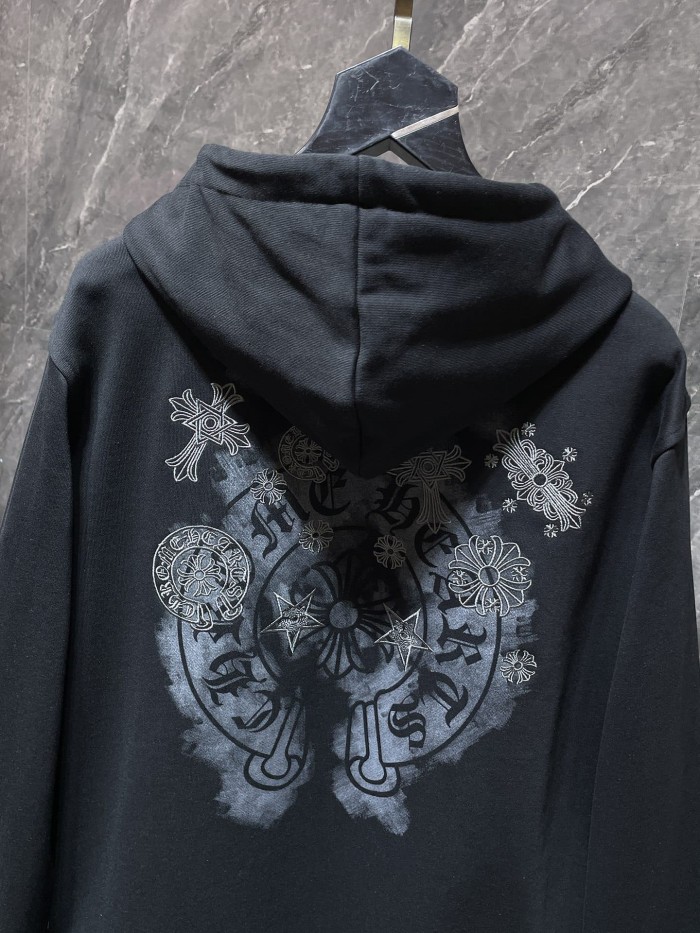 3D Sanskrit Embroidery Splatter Paint Zip Up Hoodie 2 colors 29504077